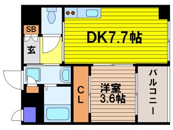 間取図 大阪メトロ中央線/谷町四丁目駅 徒歩5分 4階 築18年