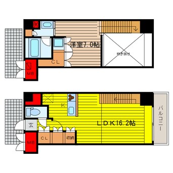 間取図 大阪メトロ堺筋線/堺筋本町駅 徒歩6分 11-11階 築17年