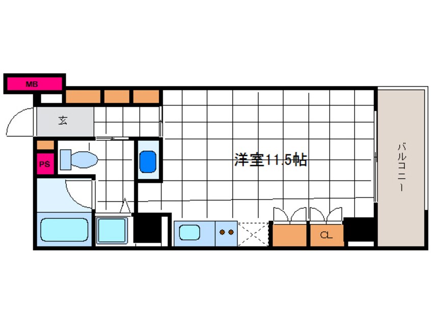 間取図 大阪メトロ谷町線/天満橋駅 徒歩8分 7階 築16年