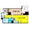 淀屋橋アップルタワーレジデンス 1LDKの間取り
