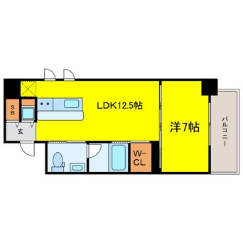 間取図 大阪メトロ谷町線/天満橋駅 徒歩8分 5階 築17年