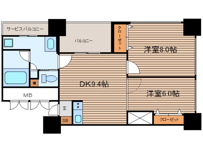 間取図 アルグラッド・ザ・タワー心斎橋