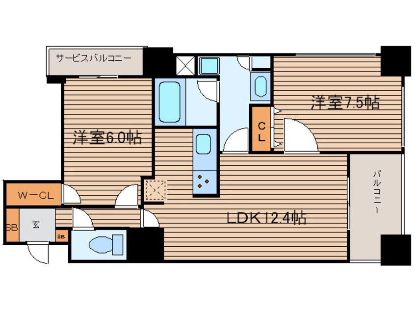 間取図 アルグラッド・ザ・タワー心斎橋