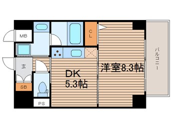 間取図 学研都市線<片町線>・JR東西線/大阪天満宮駅 徒歩2分 7階 築16年