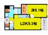 サーパス松屋町筋 1LDKの間取り