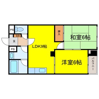 間取図 大阪メトロ谷町線/谷町六丁目駅 徒歩5分 4階 築34年