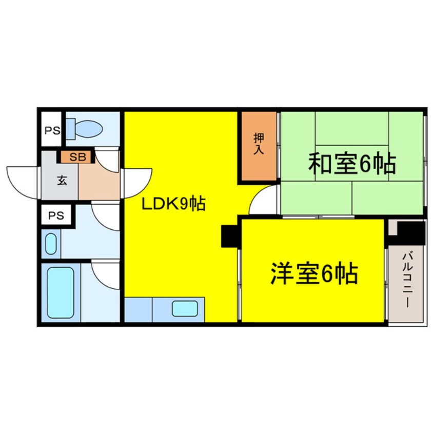 間取図 大阪メトロ谷町線/谷町六丁目駅 徒歩5分 4階 築34年