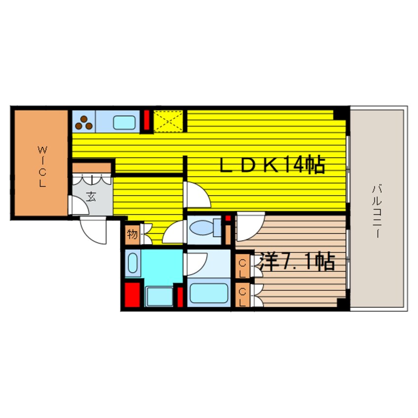 間取図 大阪メトロ谷町線/谷町四丁目駅 徒歩8分 19階 築14年