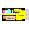 グランルージュ谷町六丁目 1LDKの間取り
