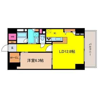 間取図 グランルージュ谷町六丁目