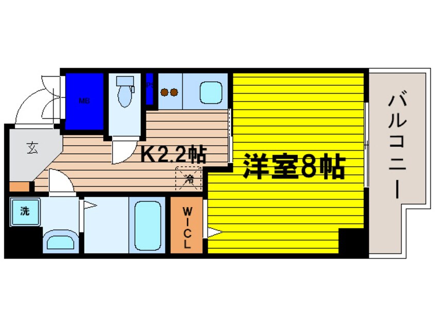 間取図 大阪環状線/玉造駅 徒歩1分 6階 築13年