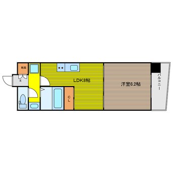 間取図 大阪メトロ堺筋線/扇町駅 徒歩4分 6階 築19年