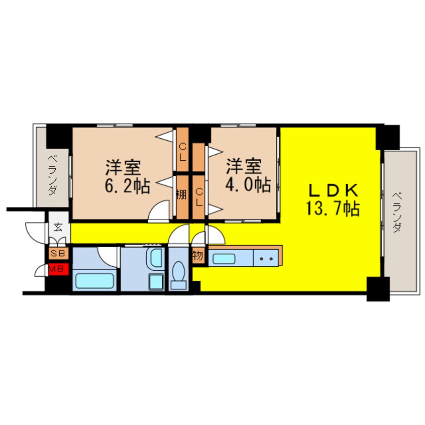 間取図 ブランメゾン船場