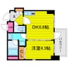 プレジオ東天満 1DKの間取り