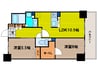エステムコート谷町四丁目 2LDKの間取り