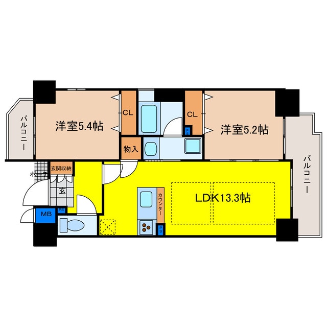 間取り図 エステムコート谷町四丁目