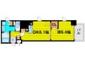 プレサンスタワー北浜 1DKの間取り