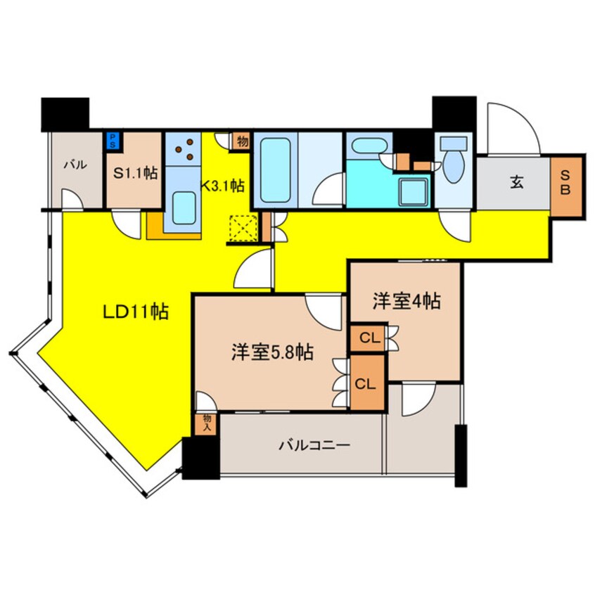 間取図 パークタワー北浜