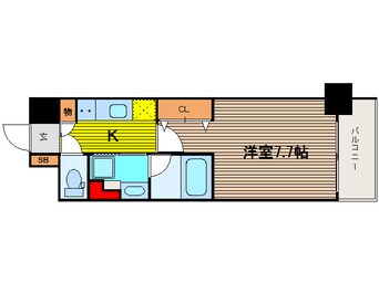 間取図 大阪メトロ四つ橋線/西梅田駅 徒歩4分 14階 築10年