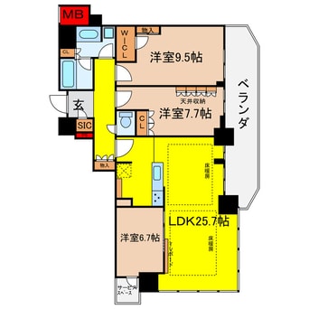 間取図 大阪ひびきの街ザ・サンクタスタワー