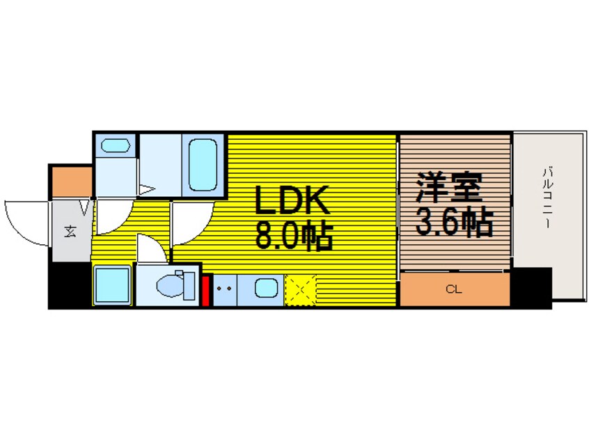 間取図 大阪メトロ堺筋線/堺筋本町駅 徒歩5分 2階 築8年