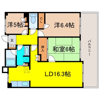 間取図 カスタリア上町台