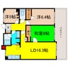カスタリア上町台 3LDKの間取り