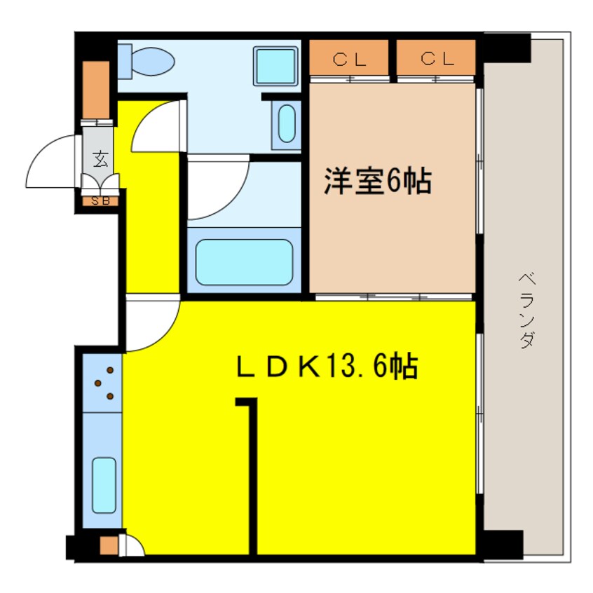 間取図 大阪メトロ谷町線/南森町駅 徒歩2分 2階 築14年