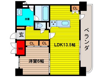 間取図 大阪メトロ谷町線/南森町駅 徒歩2分 4階 築14年