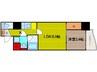 APRILE南森町 1LDKの間取り
