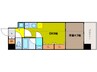 S-RESIDENCE淀屋橋 1DKの間取り