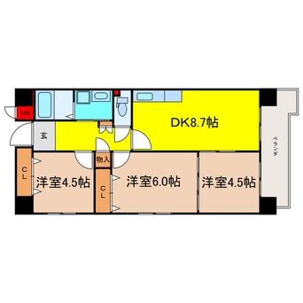 間取図 グラマシー立売堀（旧プリムベェール立売堀）