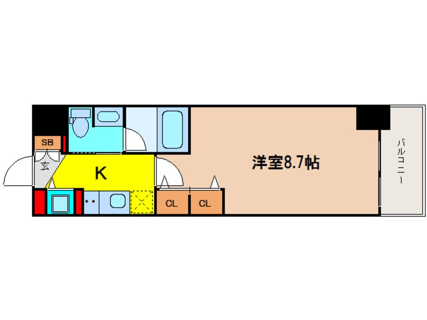 間取図 大阪メトロ堺筋線/北浜駅 徒歩2分 3階 築9年
