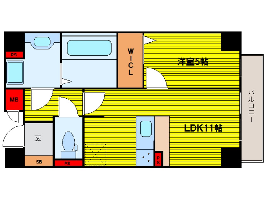 間取図 大阪メトロ谷町線/谷町九丁目駅 徒歩2分 3階 築9年