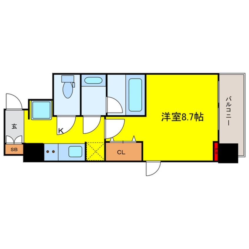 間取図 大阪メトロ御堂筋線/心斎橋駅 徒歩5分 2階 築9年