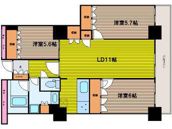 間取図 阿波座ライズタワーズ　フラッグ46