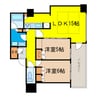 クラッシータワー淀屋橋 2LDKの間取り