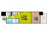 アーバネックス心斎橋 1LDKの間取り