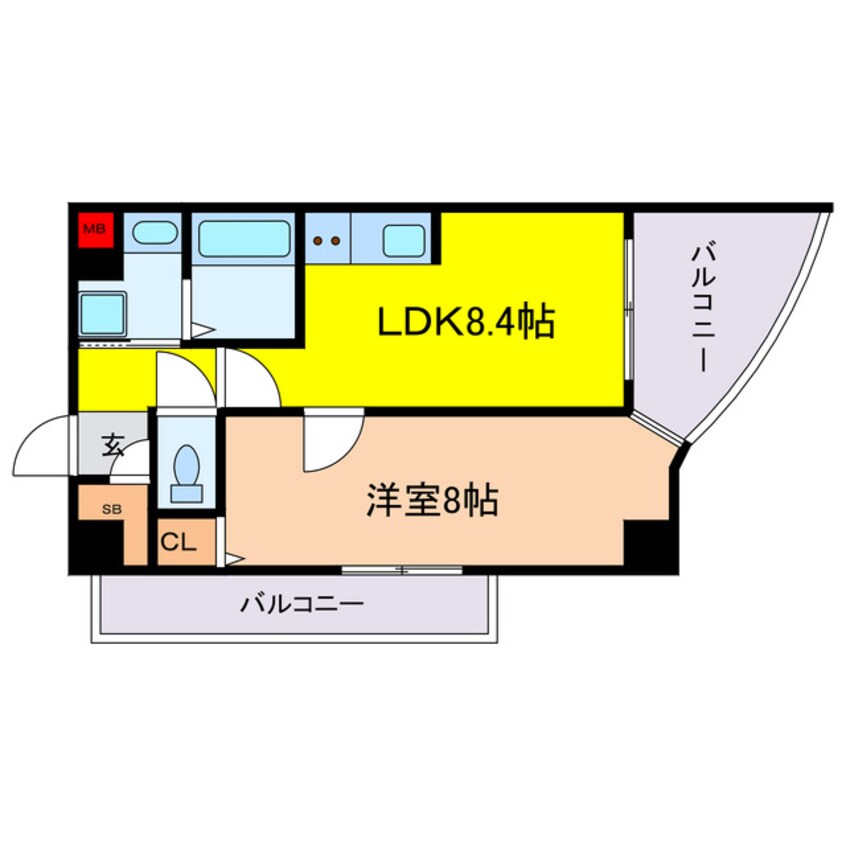 間取図 阪急神戸線/中津駅 徒歩5分 9階 築20年