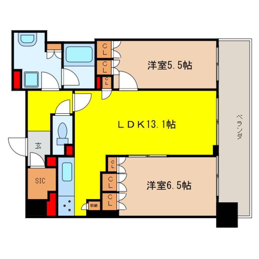 間取図 ブランズタワー御堂筋本町