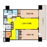 ブランズタワー御堂筋本町 2LDKの間取り