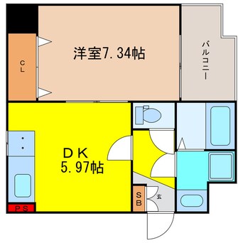 間取図 Ｒ　ＳＱＵＡＲＥ東天満