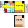 ネット内淡路町 1DKの間取り