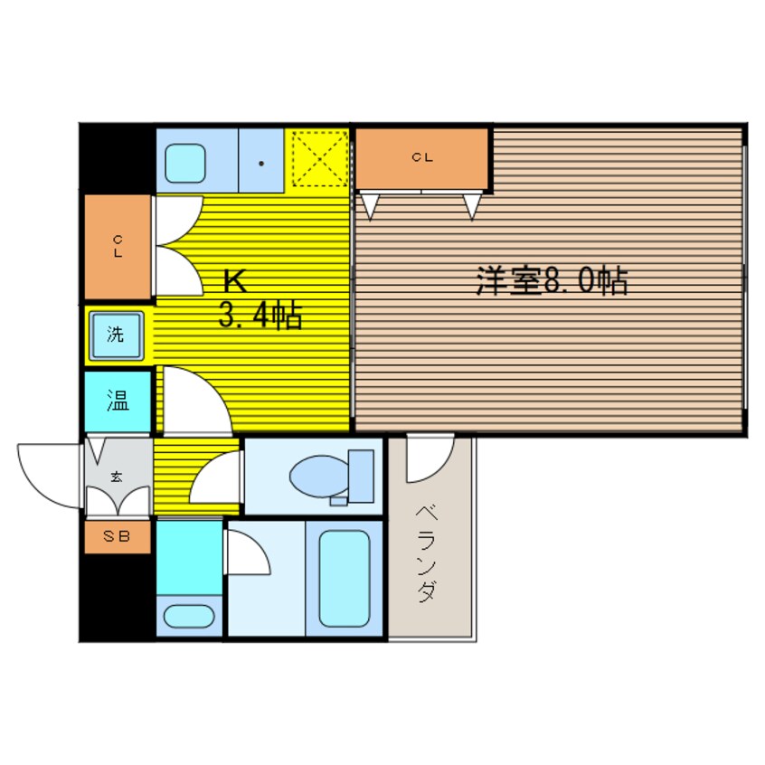 間取図 大阪メトロ谷町線/中崎町駅 徒歩5分 6階 築20年