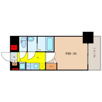 間取図 大阪メトロ堺筋線/扇町駅 徒歩1分 2階 築7年