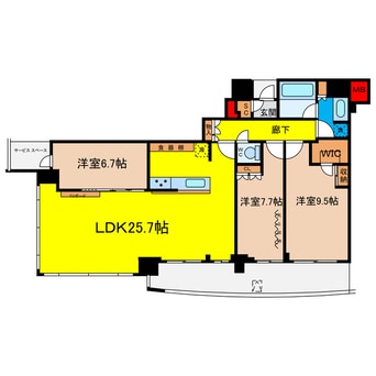 間取図 大阪メトロ四つ橋線/四ツ橋駅 徒歩6分 17階 築10年