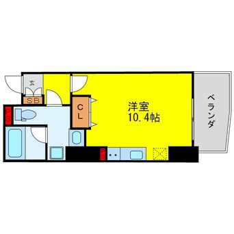 間取図 大阪メトロ四つ橋線/西梅田駅 徒歩3分 13階 築5年