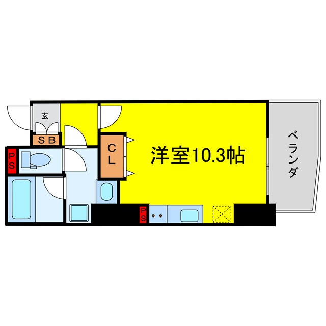 間取り図 大阪メトロ四つ橋線/西梅田駅 徒歩3分 8階 築5年