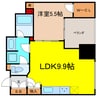 クレヴィアタワー大阪本町 1LDKの間取り