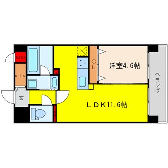 間取図 大阪メトロ堺筋線/扇町駅 徒歩2分 1階 築5年